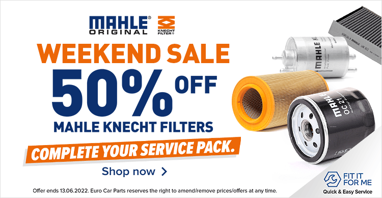 MAHLE ORIGINAL st WEEKEND SALE 0 OFF 50% MAHLE KNECHT FILTERS AL LI 2.5 Shop now FITIT FORME amendiremove pricesoffes at ay time. Quick Easy Service Offer ends 13.06.2022. Euro Car Parts reserves: 