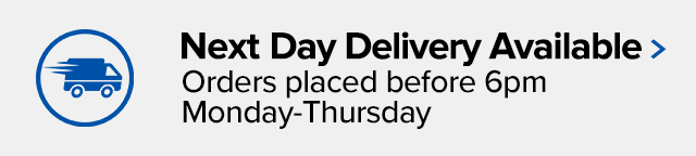 Next Day Delivery Available Orders placed before 6pm Monday-Thursday 